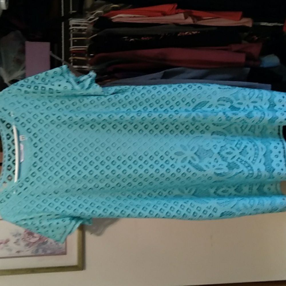 Lace short sleeve real midi dress